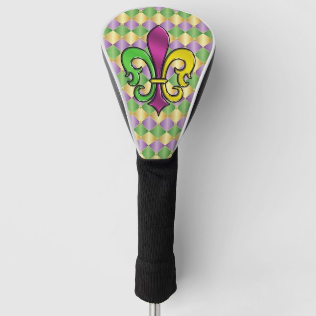 Couvre-club De Golf Couvre-golf à motif fleur de lis de Mardi Gras élé (Devant)