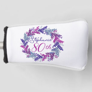 Couvre-club De Golf Couvre-putter Couronne Rose Violet 80 ans