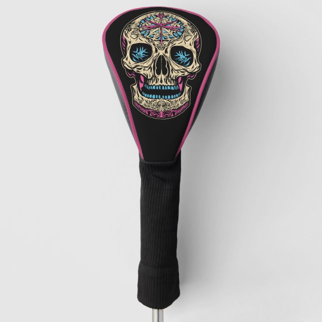 Couvre-club De Golf Crâne à sucre Dia De Los Muertos (Devant)