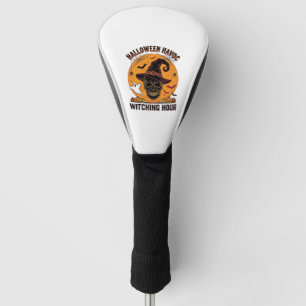 Couvre-club De Golf Crâne Effrayant Lune Vintage Chapeau de Sorcière H