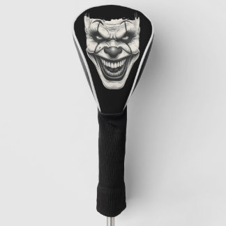 Couvre-club De Golf Creepy Killer Clown Smile Monochromatic 
