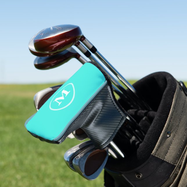 Couvre-club De Golf Créer Putter Turquoise Personnalisé Monogramme Bla (In Situ)