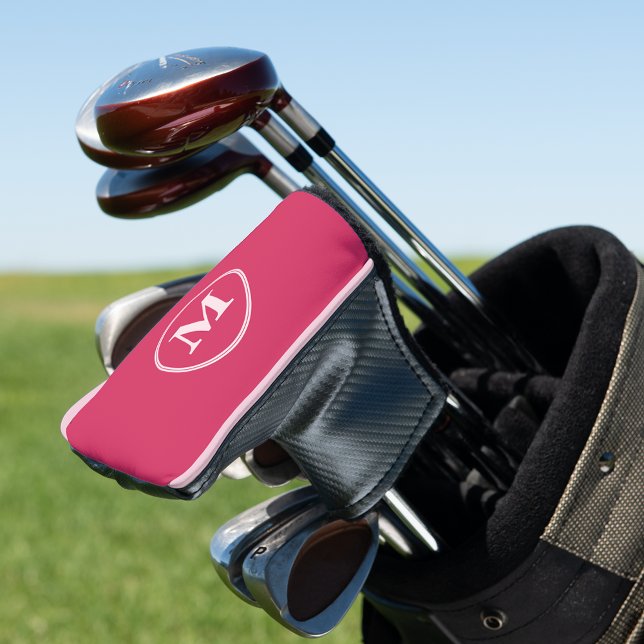 Couvre-club De Golf Créer une fille personnalisée Putter rose monogram (Create Personalized Girly Pink Monogrammed Putter Golf Head Cover)