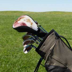 Couvre-club De Golf Crème d'or rose noir vachette