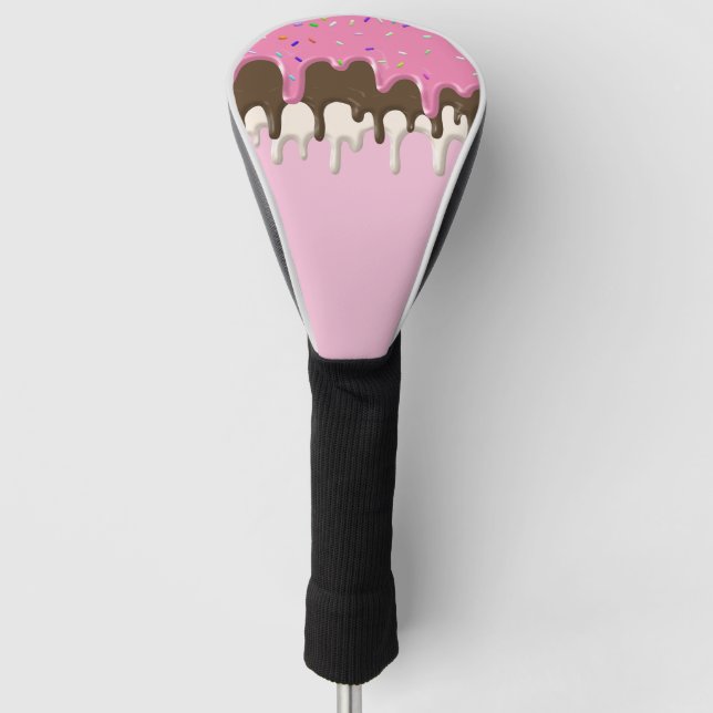 Couvre-club De Golf Crème glacée rosée gelée gouttes gouttes (Devant)