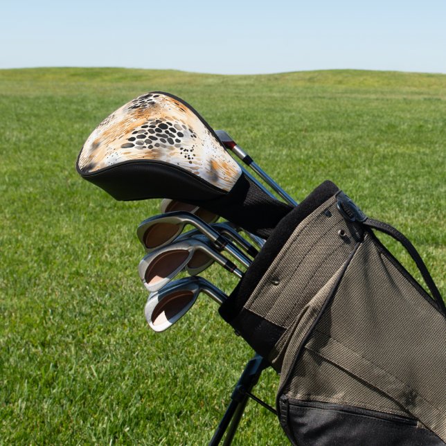 Couvre-club De Golf Crème noire sauvage léopard animal (In Situ)