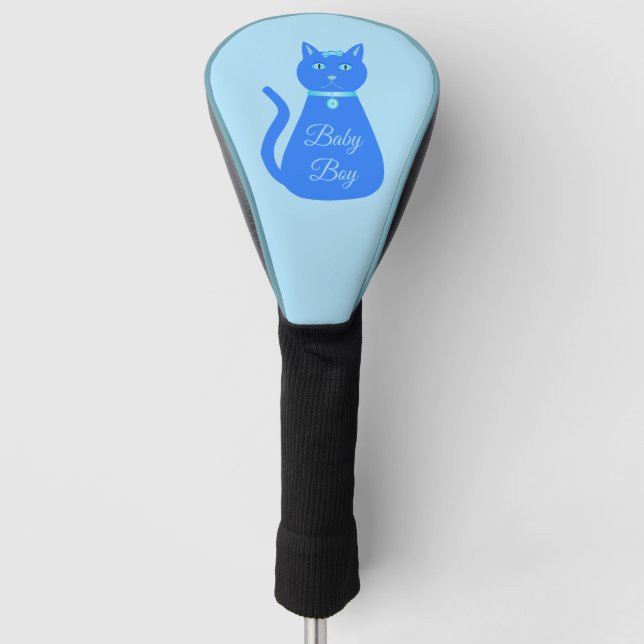 Couvre-club De Golf Cute Blue Baby Boy Chat Personnalisé (Devant)