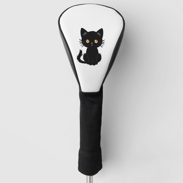 Couvre-club De Golf Cute chat noir 2 (Devant)