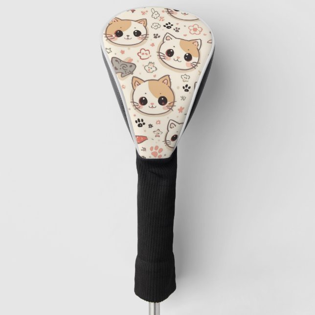Couvre-club De Golf Cute Chat simple chaton Motif (Devant)