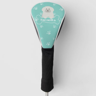 Couvre-club De Golf Cute Fluffy Poodle blanc Amoureux des chiens chiot