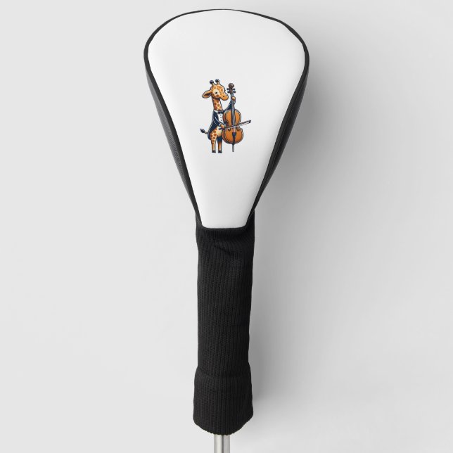 Couvre-club De Golf Cute Giraffe Jouer Cello Giraffes Musicien Musique (Devant)