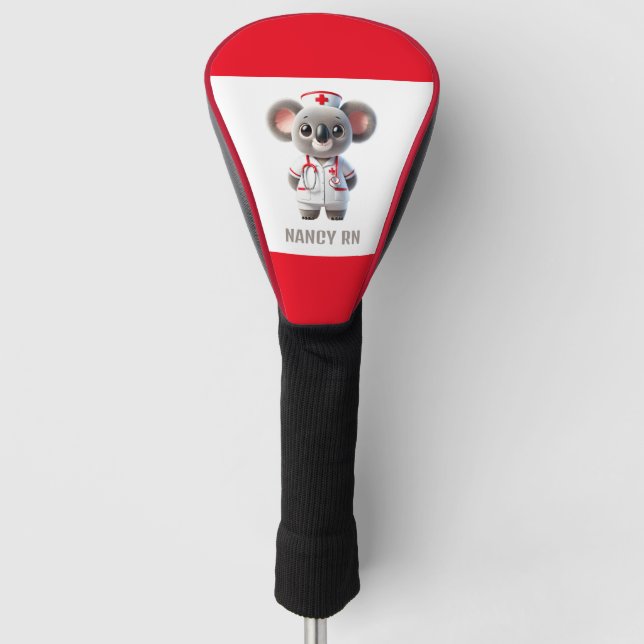 Couvre-club De Golf Cute Koala infirmière de l'ours avec stéthoscope r (Devant)