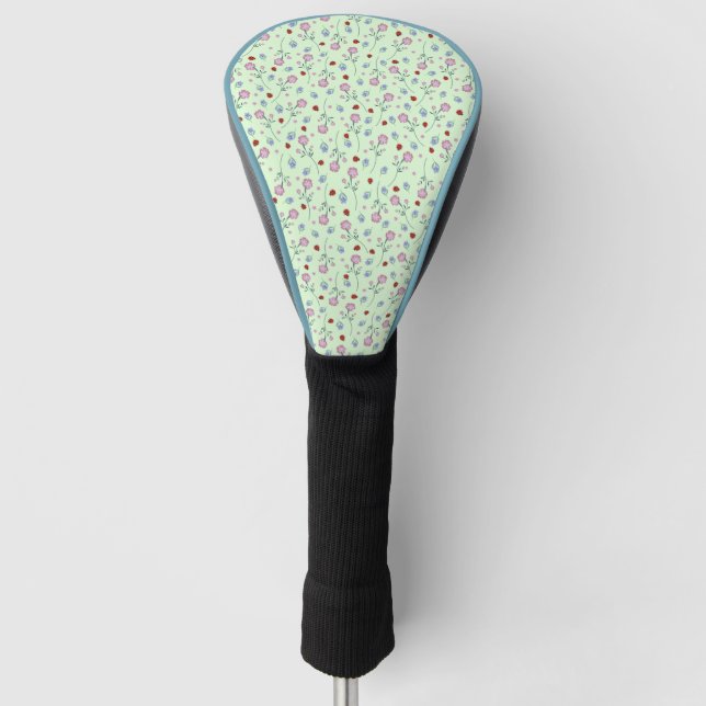 Couvre-club De Golf Cute Ladybug Polka dot Daisy Flower Russe Motif (Devant)