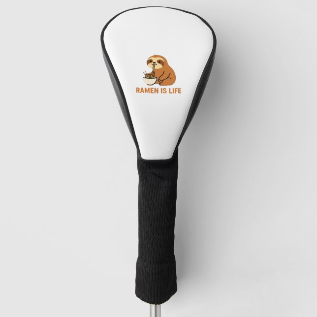 Couvre-club De Golf Cute Sloth Eating Ramen � Funny Noodle Lover Desig (Devant)