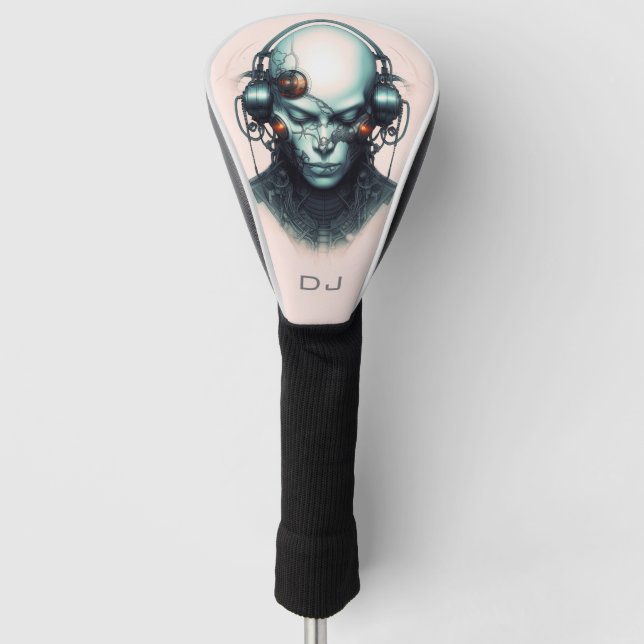 Couvre-club De Golf Cyborg Cyberpunk Dj monogramme (Devant)
