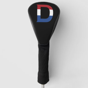 Couvre-club De Golf D Monogramme superposé sur le drapeau NLD sur le d