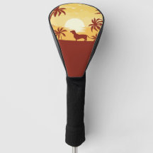 Dachshund Beach Sunset Doxie Golfer Cadeau Golf He