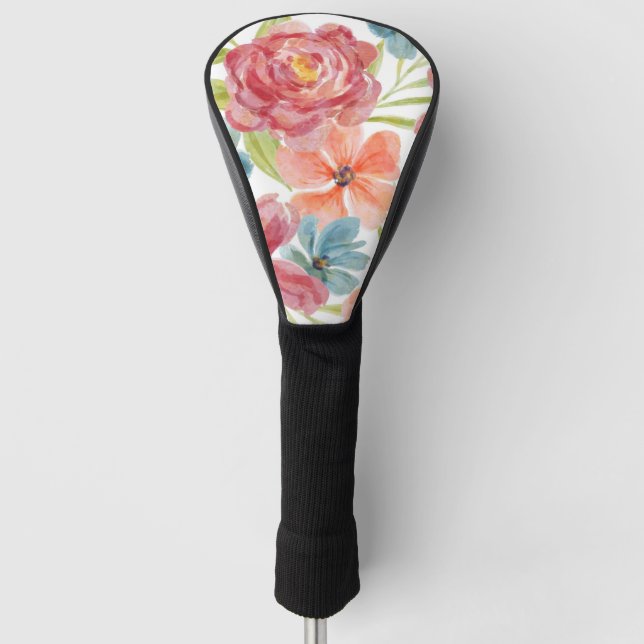 Couvre-club De Golf Décoration Florale Aquarelle (Devant)