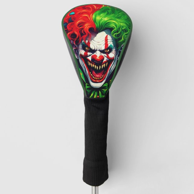 Couvre-club De Golf Déplaisant Effrayant Cheveux lumineux Homme Clown  (Devant)