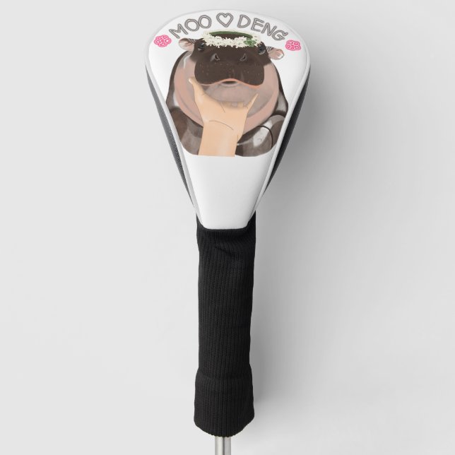 Couvre-club De Golf Design Golf Head Cover "Moo Deng" (Devant)