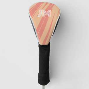 Couvre-club De Golf Design rétro abstrait rose et orange