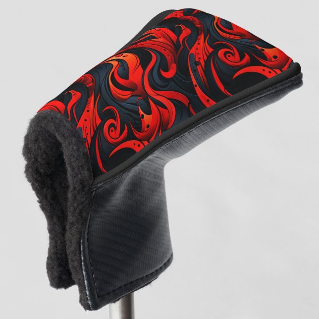 Couvre-club De Golf Design rouge et noir (Devant 3/4)