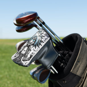 Couvre-club De Golf dessin animé joyeux art original blu_eyes black_a