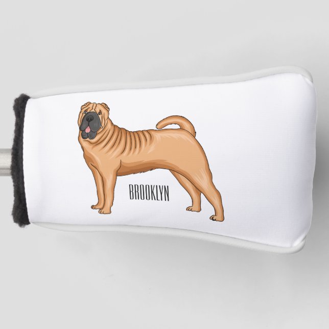 Couvre-club De Golf dessin humoristique chinois de chien Shar-Pei (Devant)