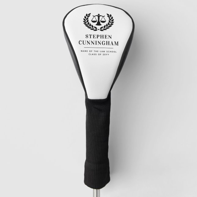 Couvre-club De Golf Diplôme de droit moderne personnalisé (Devant)