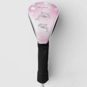 Couvre-club De Golf Dolphins Parties scintillant rose Girl Monogramme