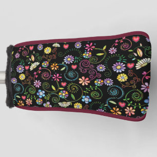 Couvre-club De Golf Doodle à main coloré Floral sans couture motif