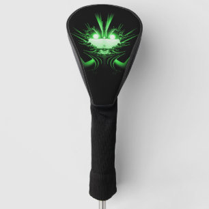 Couvre-club De Golf Dragon Alien vert aux yeux brillants