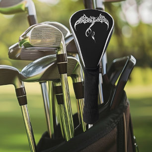 Couvre-club De Golf Dragon Tribal Celtique Entrelacs Noir Blanc Fantas