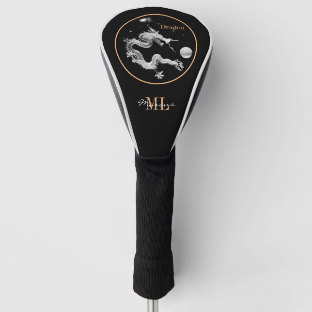 Couvre-club De Golf Dragons & Crystal Dragon Lore /monogrammed Dragon (Devant)