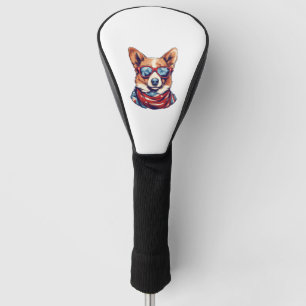Couvre-club De Golf Drapeau américain Corgi Patriotic Chien USA