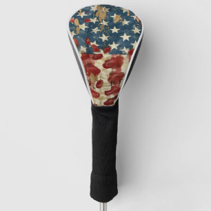Couvre-club De Golf Drapeau américain rustique imprimé léopard (6)