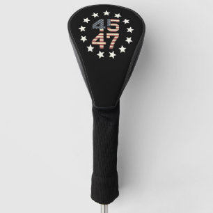 Couvre-club De Golf Drapeau américain vintage Trump 45 47 étoiles USA
