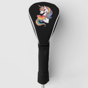 Couvre-club De Golf Drapeau arc-en-ciel de la Licorne Fière Gay Cœur L
