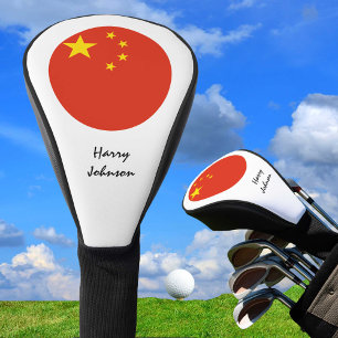 Couvre-club De Golf Drapeau chinois & Clubs de Golf Monogrammes Couvre