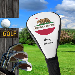Couvre-club De Golf Drapeau de Californie, housses de clubs de golf mo