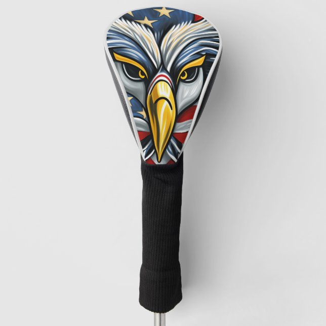 Couvre-club De Golf Drapeau de l'aigle à tête blanche américain (Devant)