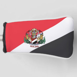 Couvre-club De Golf Drapeau de Sealand, avec armoiries superposées