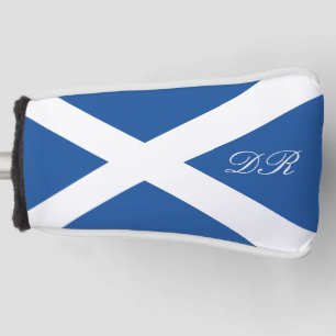 Couvre-club De Golf Drapeau écossais de monogramme de coutume de