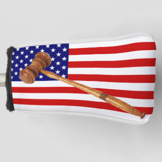 COUVRE-CLUB DE GOLF DRAPEAU ET GAVEL