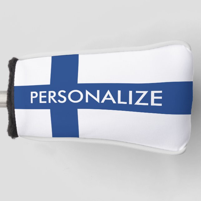Couvre-club De Golf Drapeau finlandais du monogramme personnalisé finl (Devant)