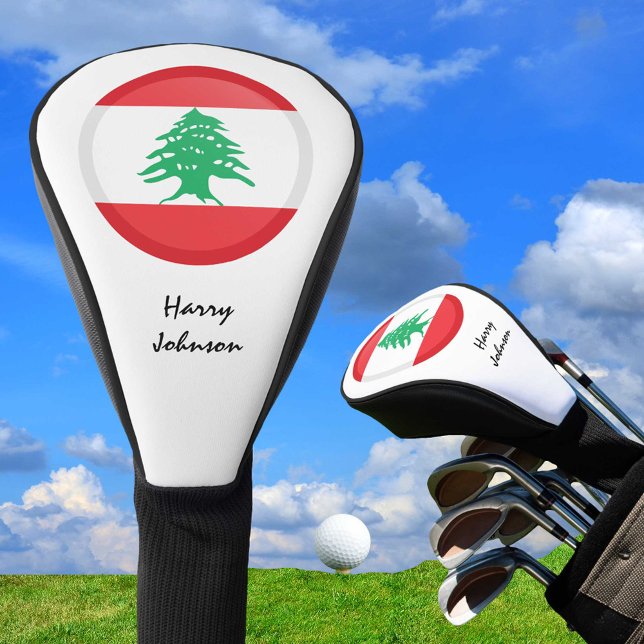 Couvre-club De Golf Drapeau Libanais & Clubs De Golf Monogrammes Couvr (Créateur téléchargé)