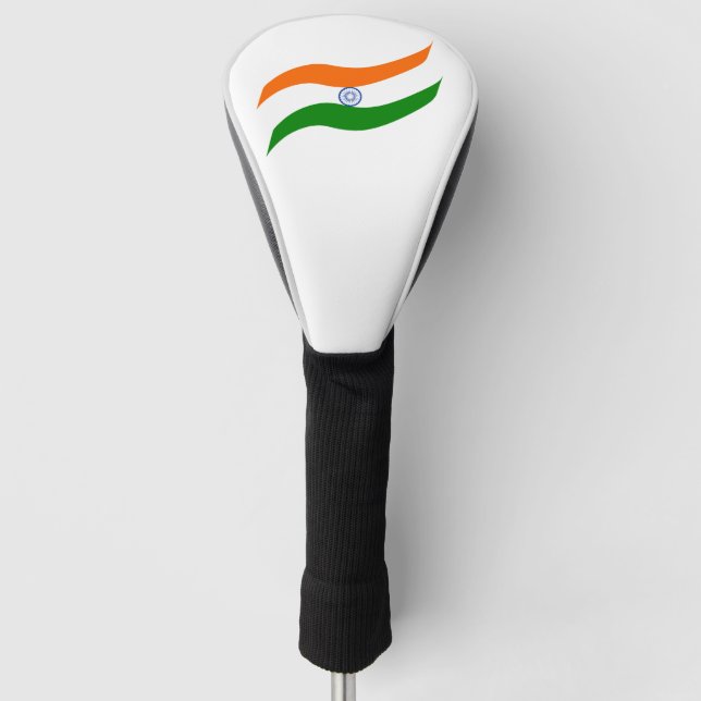 Couvre-club De Golf Drapeau ondulant indien (Devant)