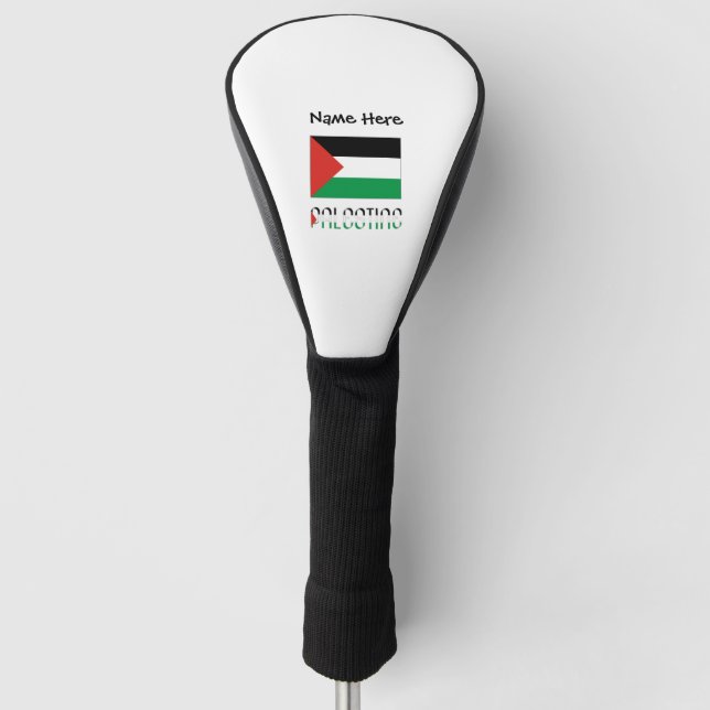 Couvre-club De Golf Drapeau palestinien avec votre nom (Devant)