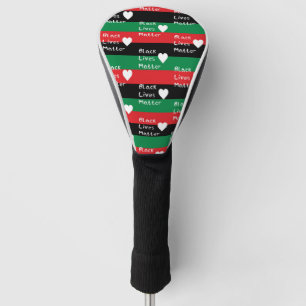 Couvre-club De Golf Drapeau panafricain Black Lives Matter Cœur blanc
