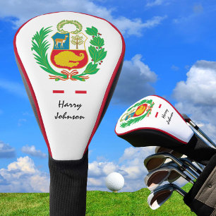 Couvre-club De Golf Drapeau péruvien & Clubs de golf monogrammes Pérou